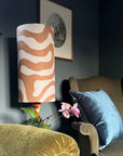 Sandstone Wiggle Lampshade | Extra Tall Cylinder Ceiling Light Shade | Bespoke Handmade UK
