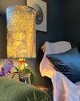 Forbidden forest Velvet cylinder lampshade, extra tall lampshade