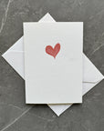 Small note cards with red watercolour love heart
