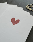 Small note cards with red watercolour love heart