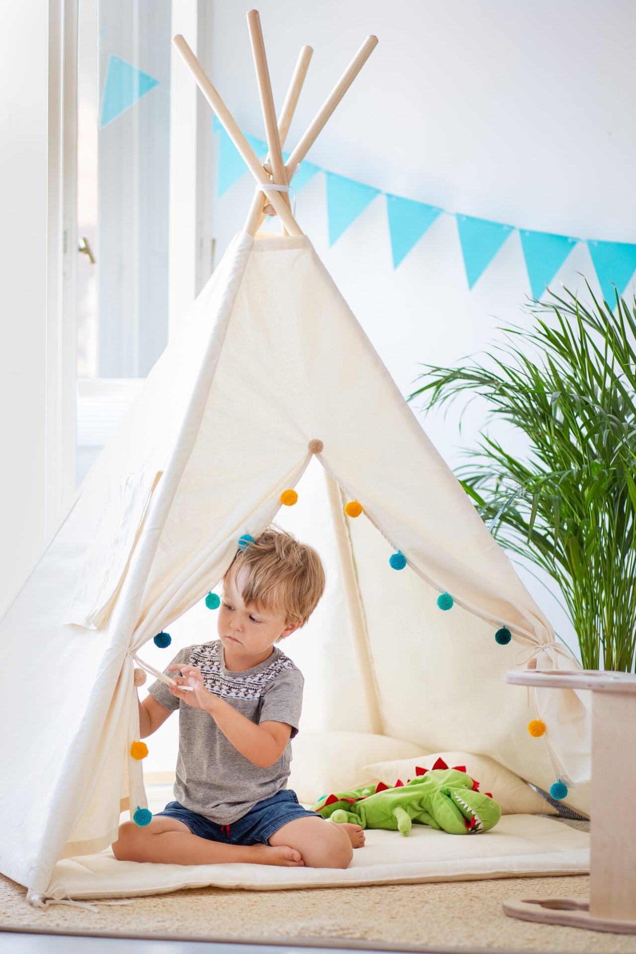Charming Handmade Tipi Tent Set for Kids – Cozy &amp; Safe Play Area by Sówka at brixbailey.com