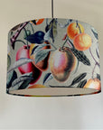 Summer fruit velvet drum lampshade / ceiling shade, with a white lining
