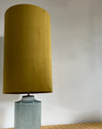 Mustard velvet cylinder lampshade, extra tall lampshade