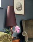 Brown Cotton Lampshade | Extra Tall Cone Light Shade | Bespoke Handmade UK
