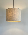 Natural linen drum lampshade/ ceiling shade with a white lining