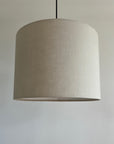 Natural linen drum lampshade/ ceiling shade with a white lining