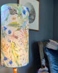 Spring Garden Velvet Lampshade | Extra Tall Cylinder Ceiling Light Shade | Bespoke Handmade UK