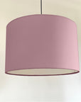 Light pink cotton drum lampshade/ ceiling shade with a white lining