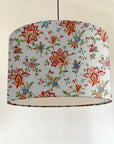 Ornella pink flowers cotton drum lampshade/ ceiling shade, with a white lining
