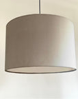Cream velvet drum lampshade/ ceiling shade with a white lining