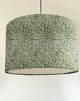 William Morris Sage willow cotton drum lampshade/ ceiling shade with a white lining