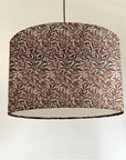 William Morris rust willow cotton drum lampshade/ ceiling shade with a white lining