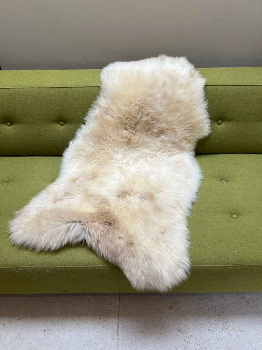 British Rare Breed Sheepskin Hide Unique Champagne Mix Large
