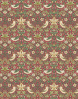 William Morris Crimson strawberry thief cotton drum lampshade/ ceiling shade with a white lining