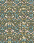 William Morris Teal strawberry thief cotton drum lampshade/ ceiling shade with a white lining