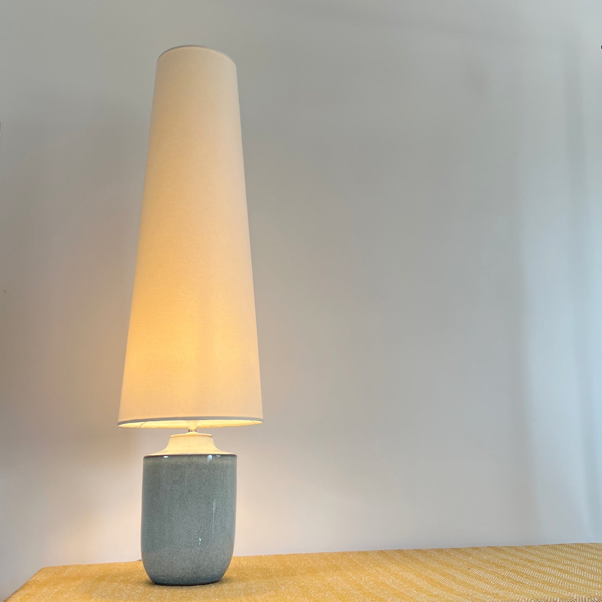 Cream Cotton Lampshade | Extra Tall Cone Light Shade | Bespoke Handmade UK