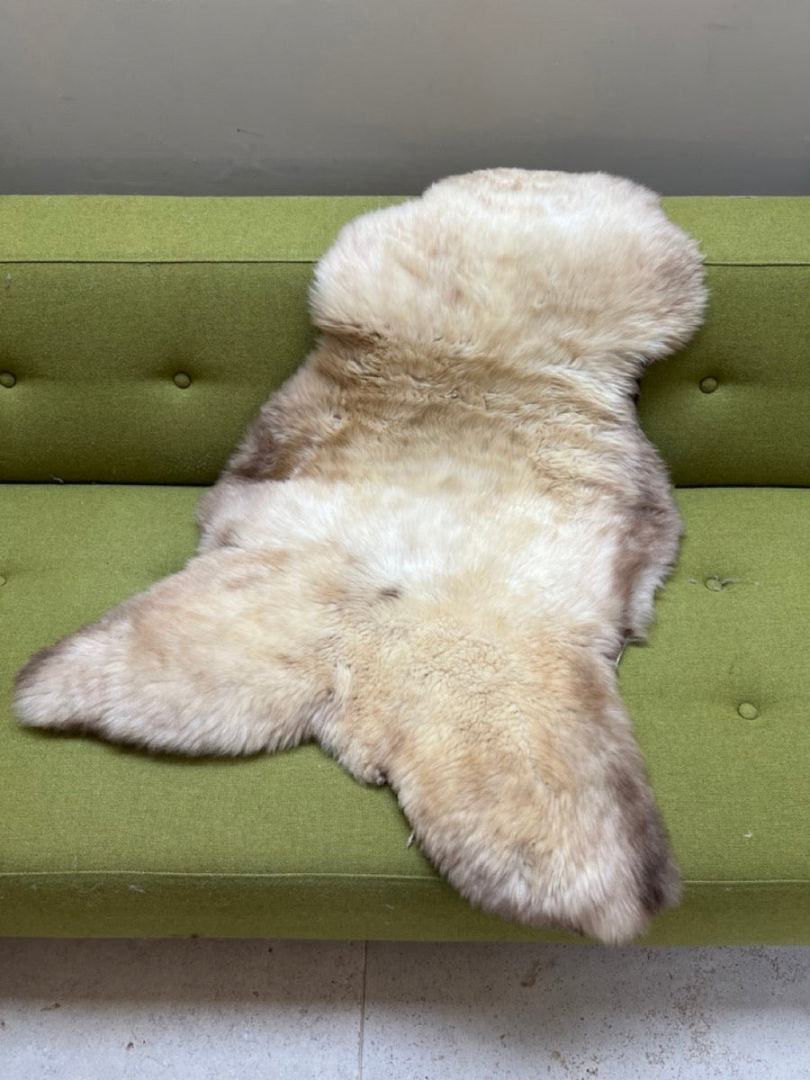 British Rare Breed Sheepskin Hide Unique Champagne Mix Large