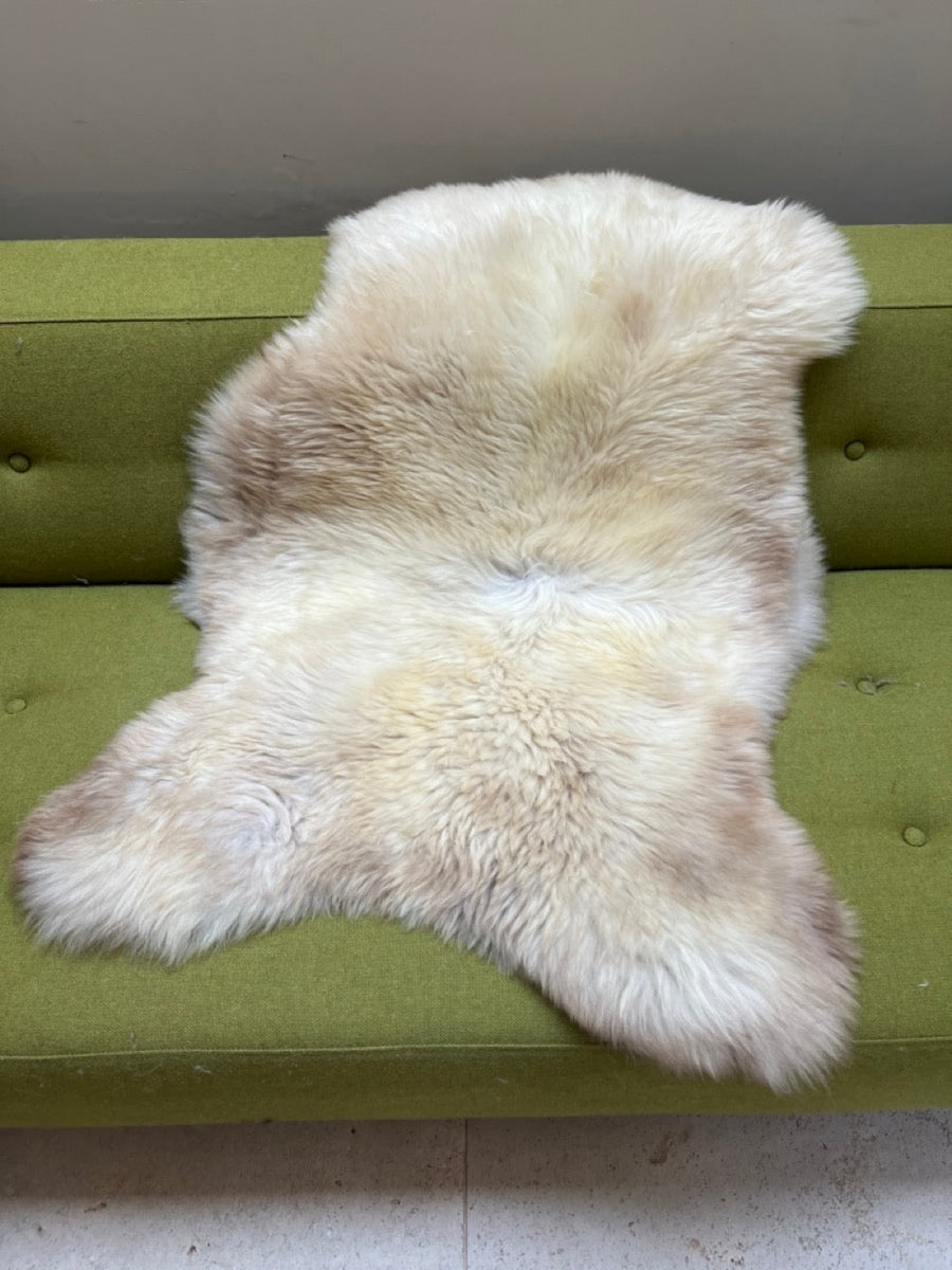 British Rare Breed Sheepskin Hide Unique Champagne Mix Large