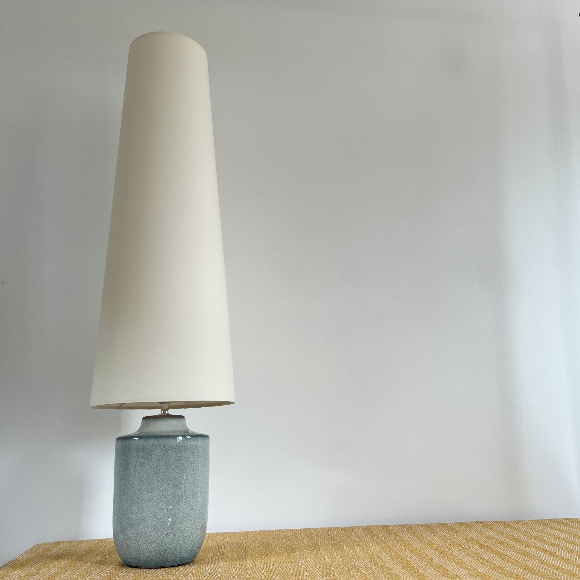 Cream Cotton Lampshade | Extra Tall Cone Light Shade | Bespoke Handmade UK
