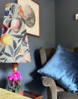 Summer fruit velvet cone lampshade, extra tall lampshade