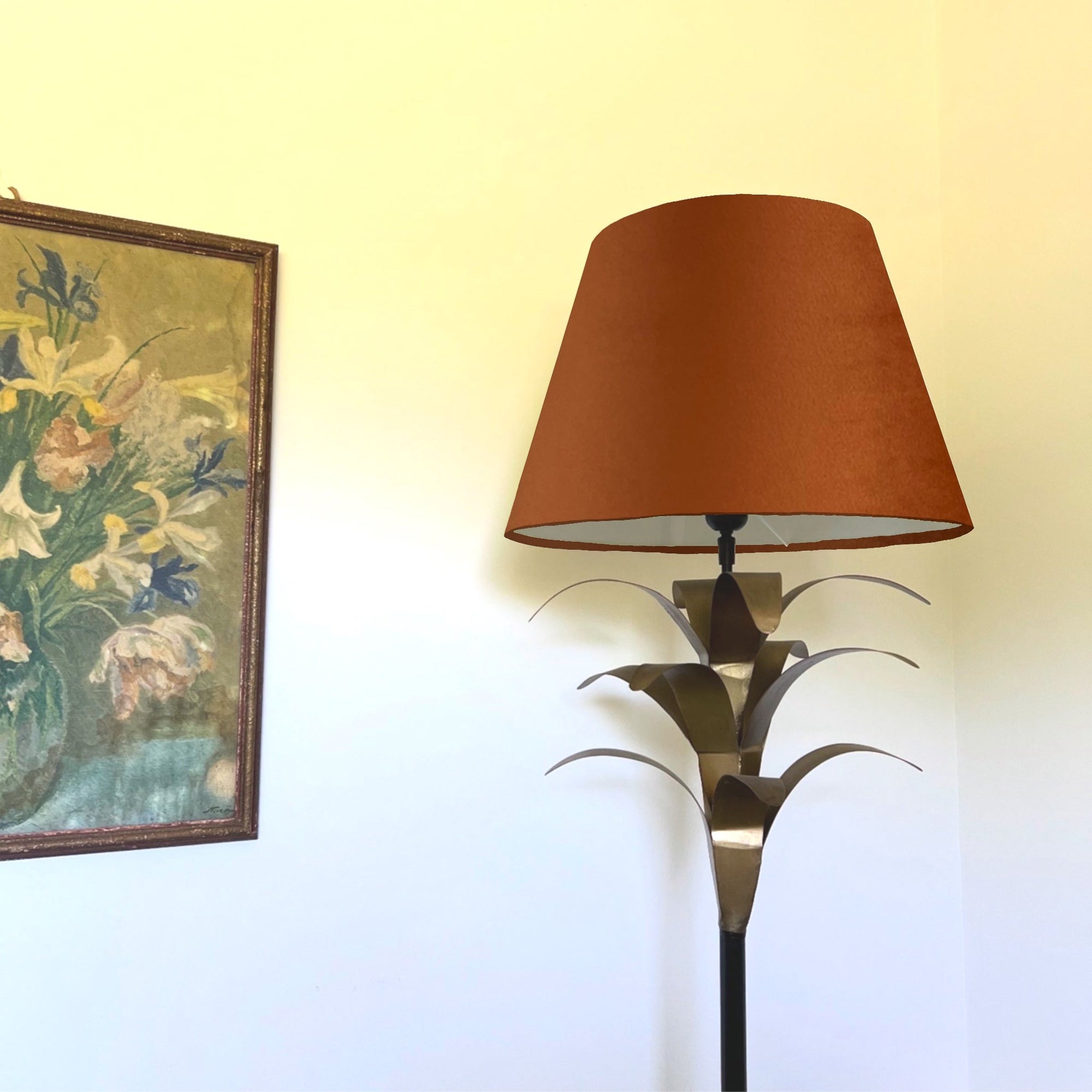 Burnt Orange Velvet Steep Empire Lampshade | Handmade Ceiling Light Shade | UK