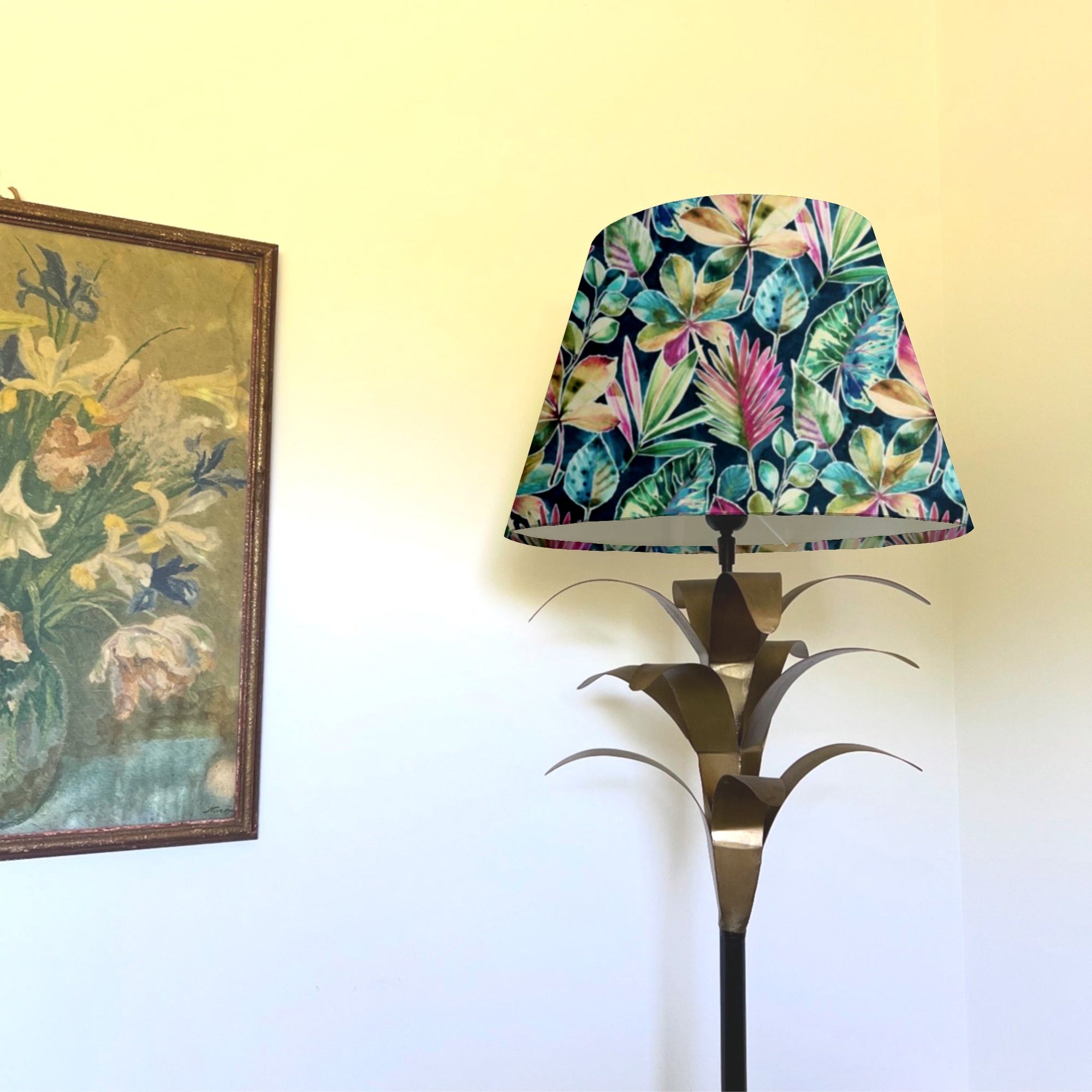Multicoloured Rainforest Velvet Steep Empire Lampshade | Handmade Ceiling Light Shade | UK