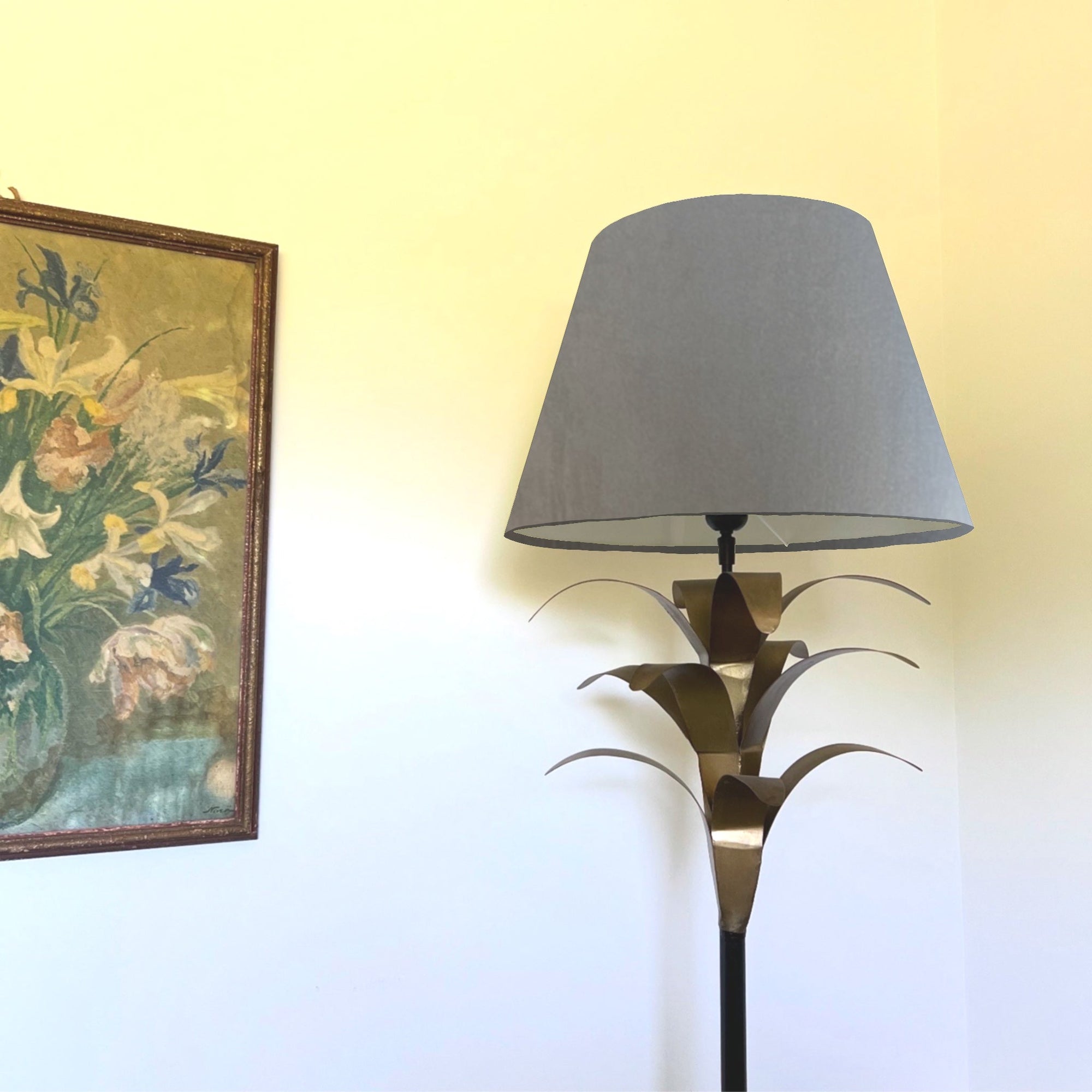 Grey Velvet Steep Empire Lampshade | Handmade Ceiling Light Shade | UK