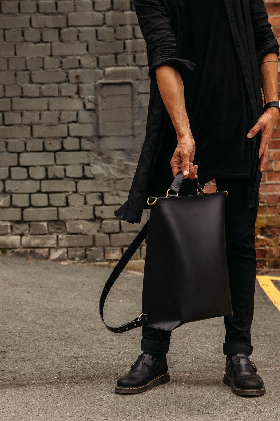 Convertible Leather Backpack/Shoulder Bag by Stella Soomlais