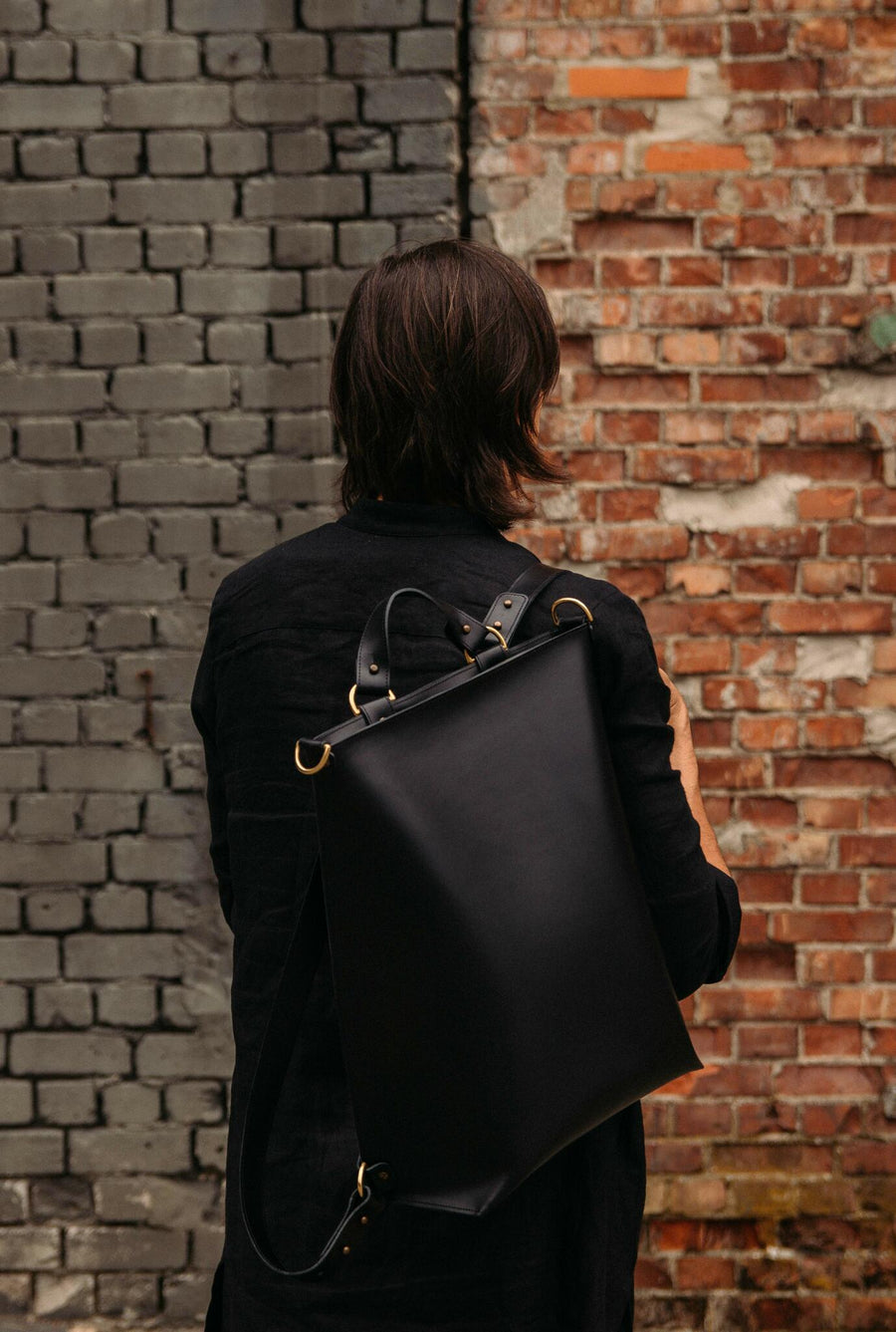 Convertible Leather Backpack/Shoulder Bag by Stella Soomlais