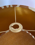 Sandstone wiggle drum lampshade/ ceiling shade with a metallic brushed gold lining