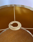 Ecru wiggle drum lampshade/ ceiling shade with a metallic brushed gold lining