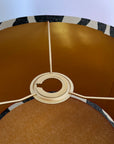 Black wiggle drum lampshade/ ceiling shade with a metallic brushed gold lining