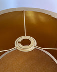 Cream velvet drum lampshade/ ceiling shade with a metallic brushed gold lining