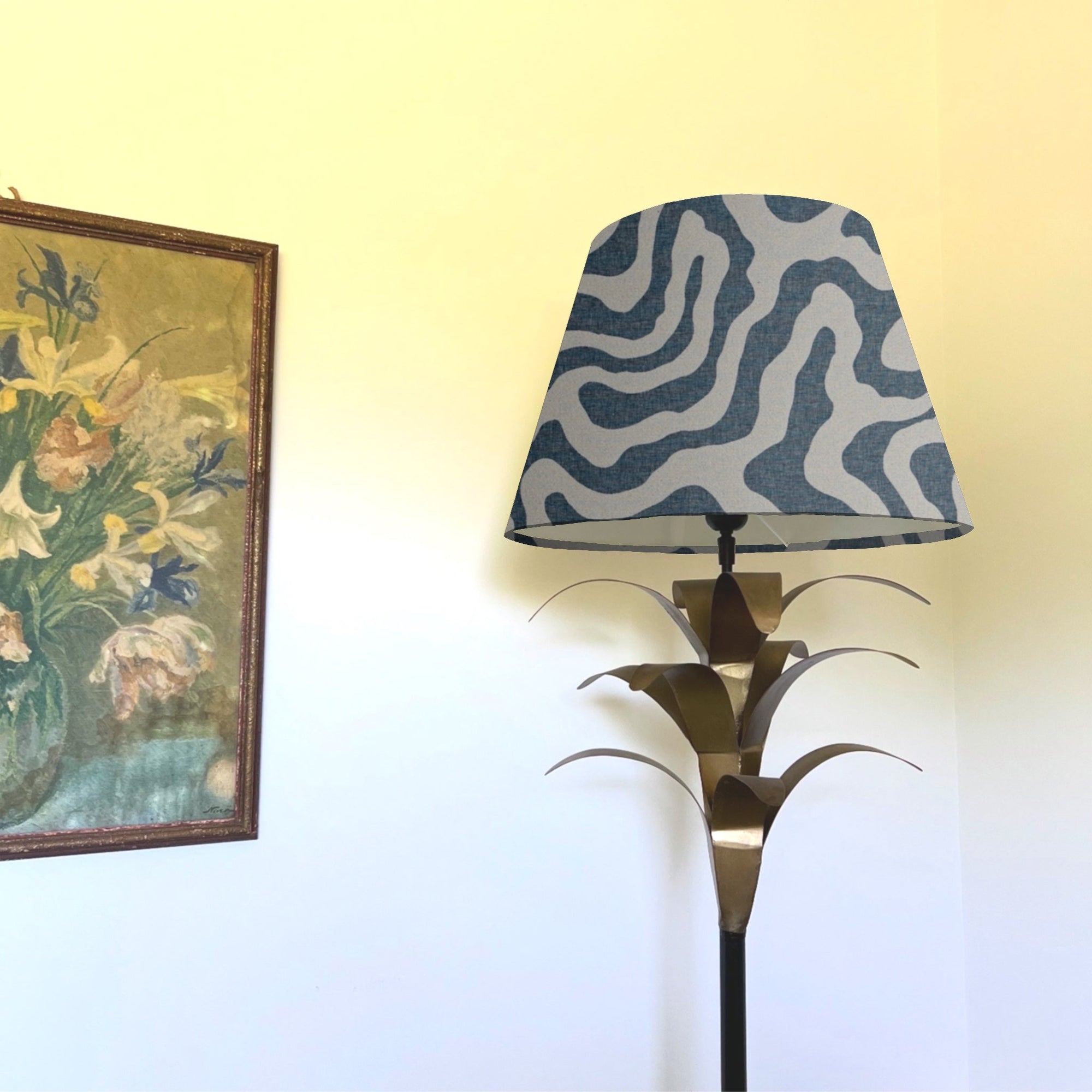 Blue Wiggle Textured Steep Empire Lampshade | Handmade Ceiling Light Shade | UK