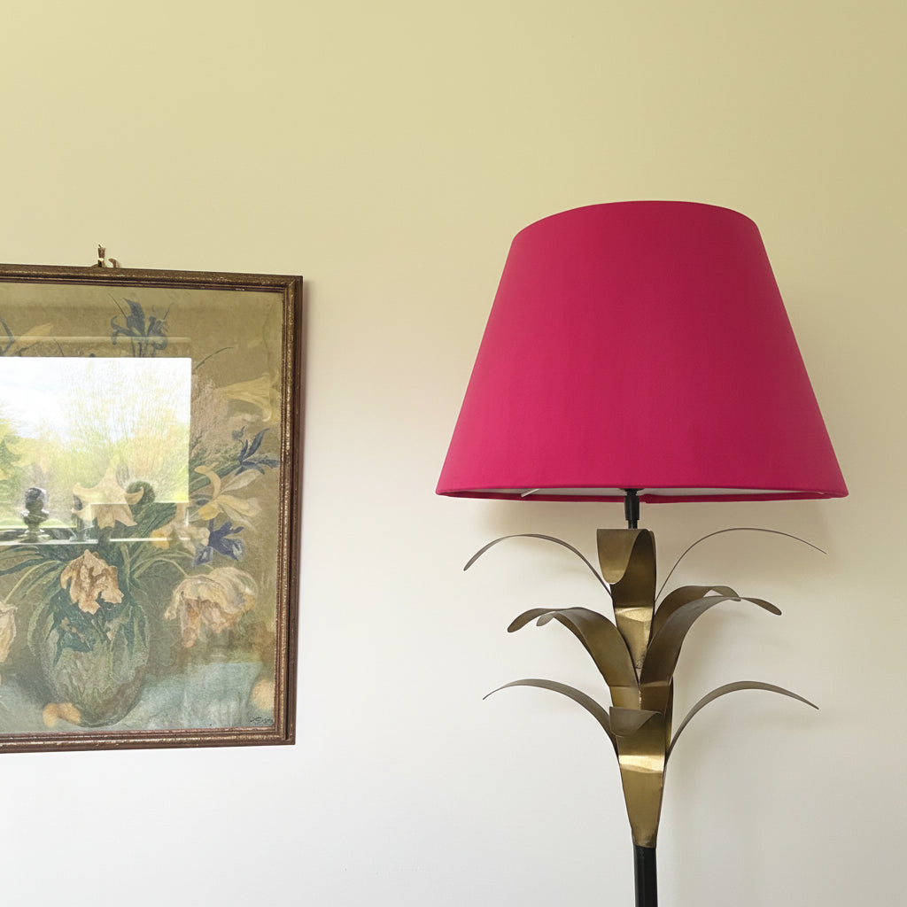 Cerise Pink Velvet Steep Empire Lampshade | Handmade Ceiling Light Shade | UK