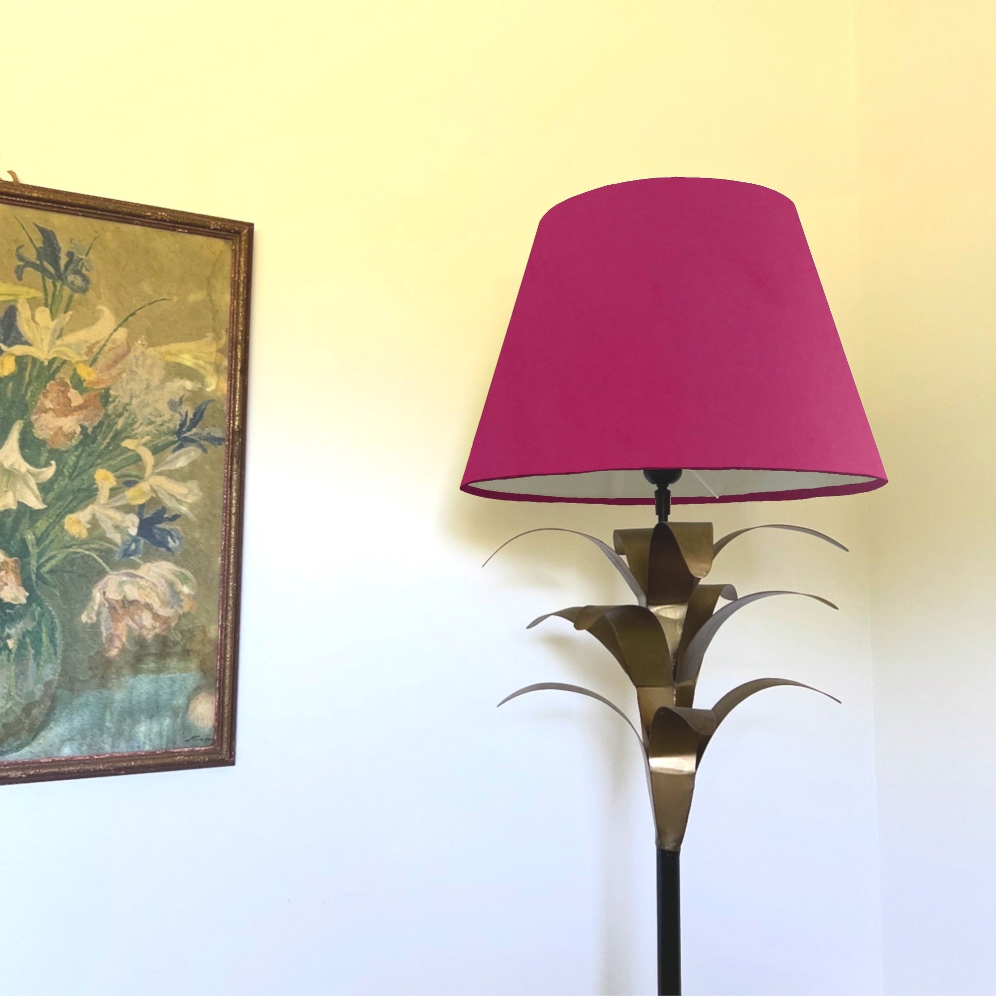 Hot Pink Velvet Steep Empire Lampshade | Handmade Ceiling Light Shade | UK