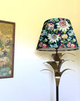Midnight Floral Summer Garden Velvet Steep Empire Lampshade | Handmade Ceiling Light Shade | UK