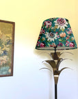 Teal Floral Summer Garden Velvet Steep Empire Lampshade | Handmade Ceiling Light Shade | UK