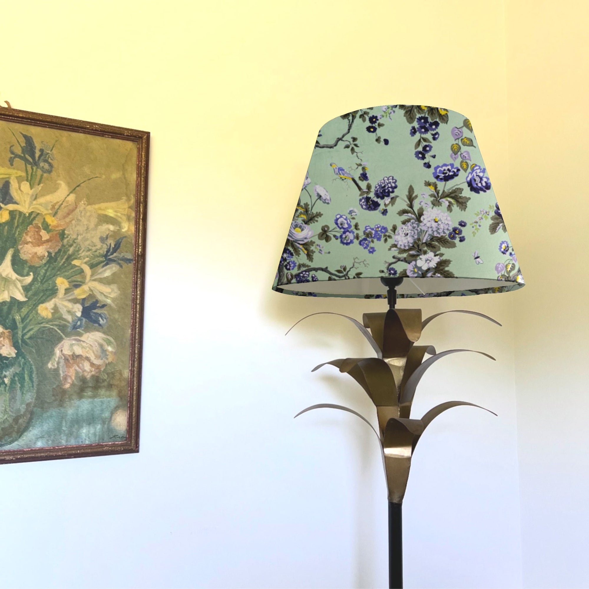 Purple Floral Velvet Steep Empire Lampshade | Handmade Ceiling Light Shade | UK