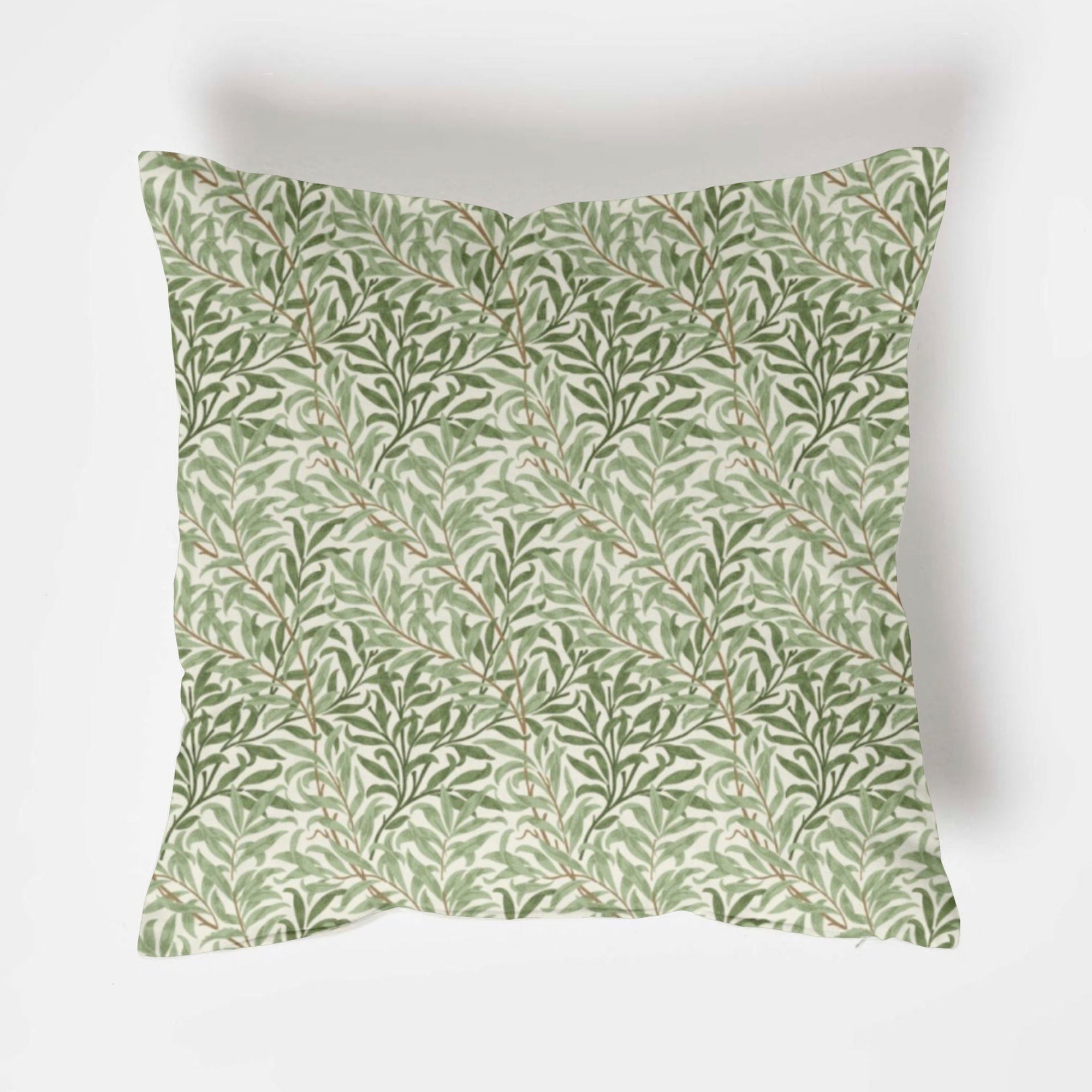 William morris green willow leaves cotton cushion, scatter cushions