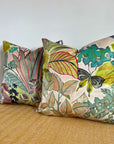 Floral pastel velvet throw cushion, scatter cushions