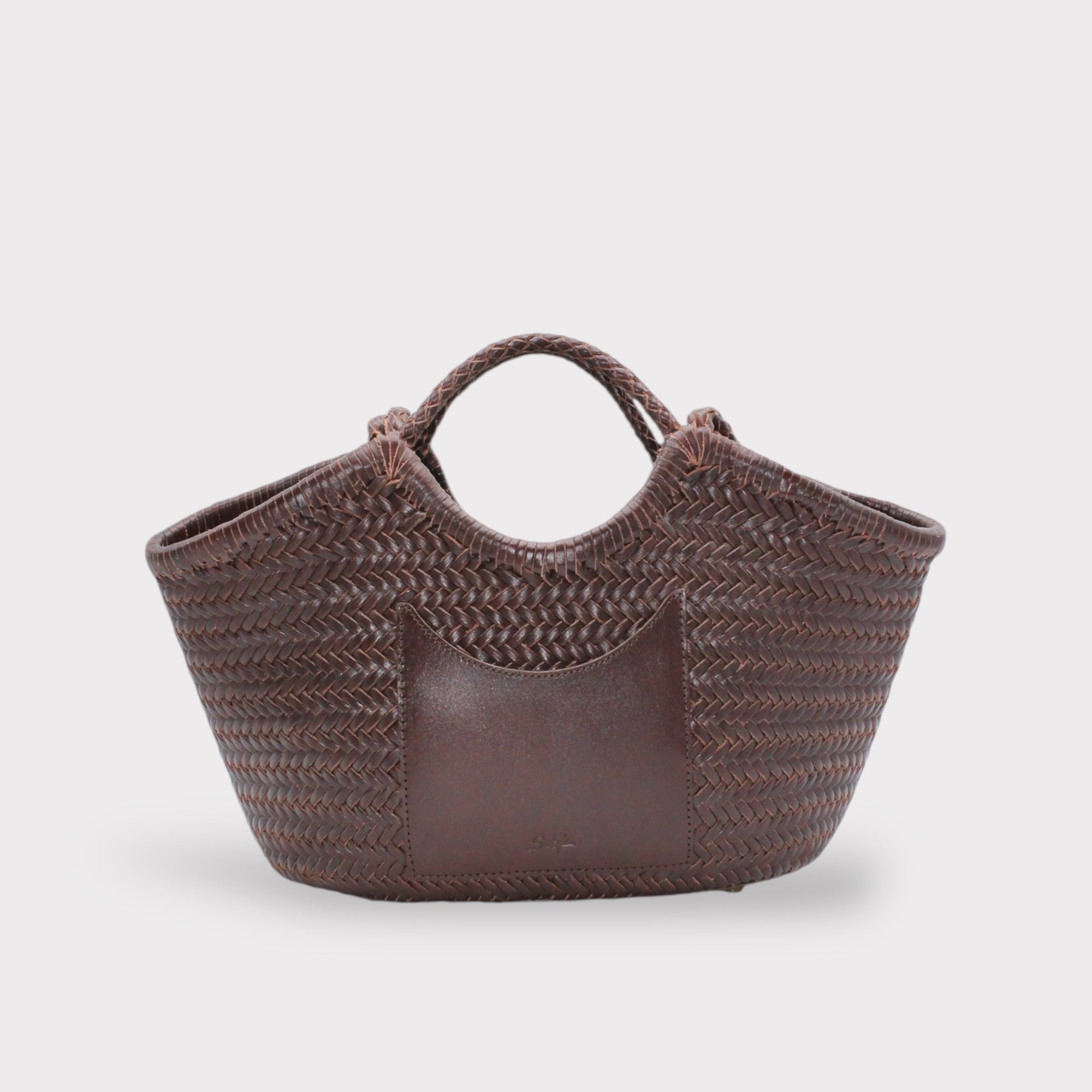 CELIA Calfskin Leather Tote from SOOK - Spacious Travel Bag with Cotton Drawstring Organizer | Handmade in Italy by Sook Stainable at brixbailey.com