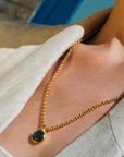 Charis Round Gemstone Necklace Labradorite