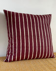 Maroon rowing stripe cotton cushion, scatter cushions