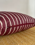 Maroon rowing stripe cotton cushion, scatter cushions
