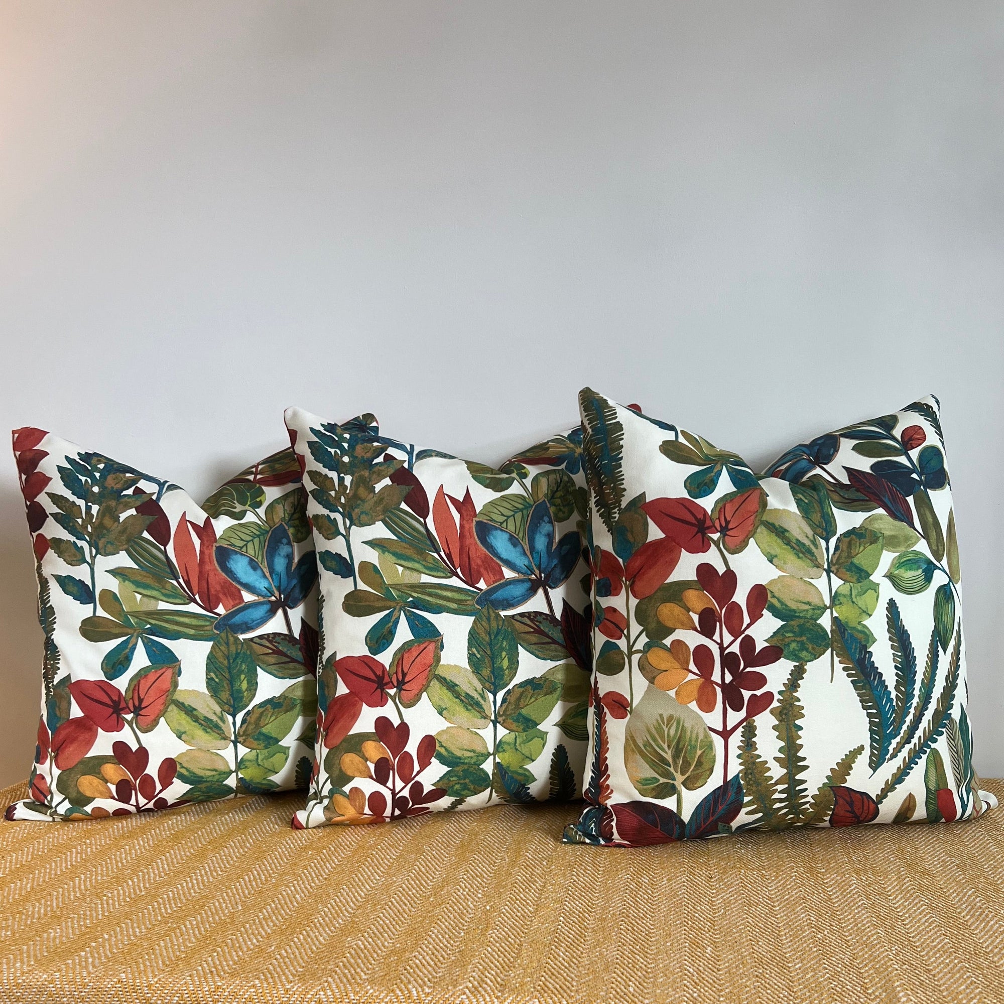 Autumn leaves cotton throw cushion