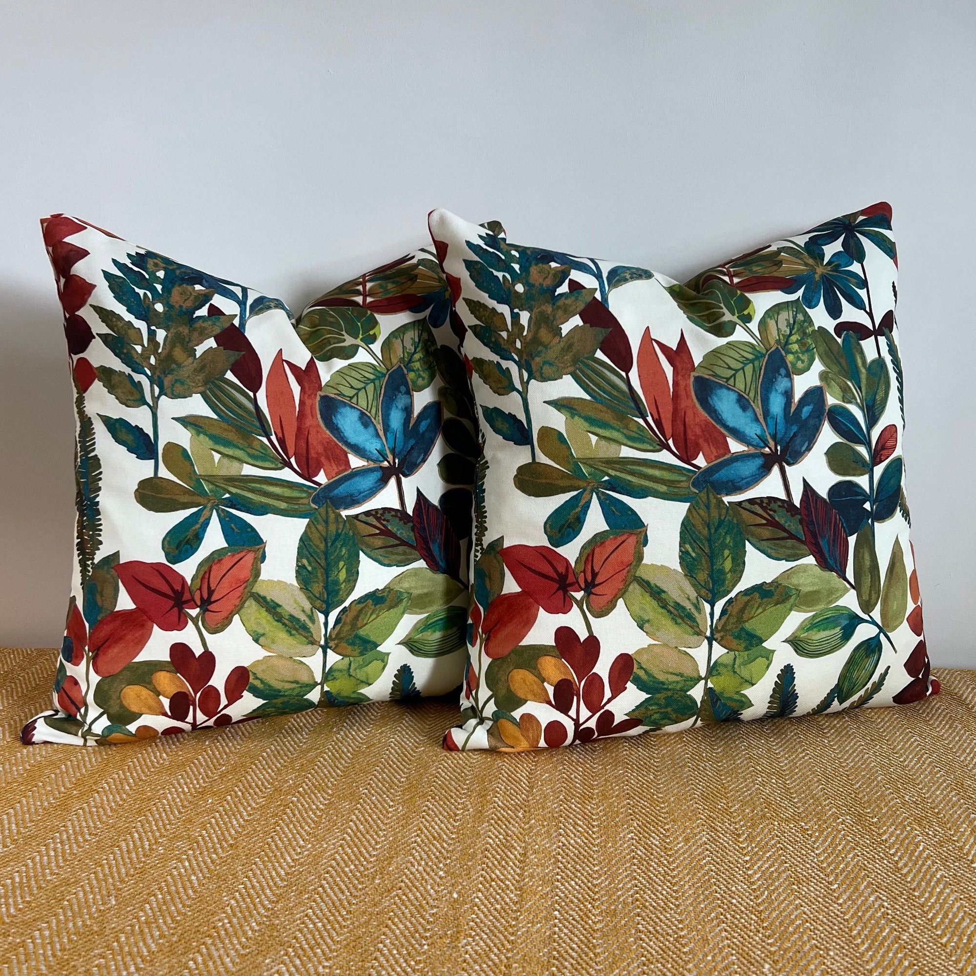 Autumn leaves cotton throw cushion