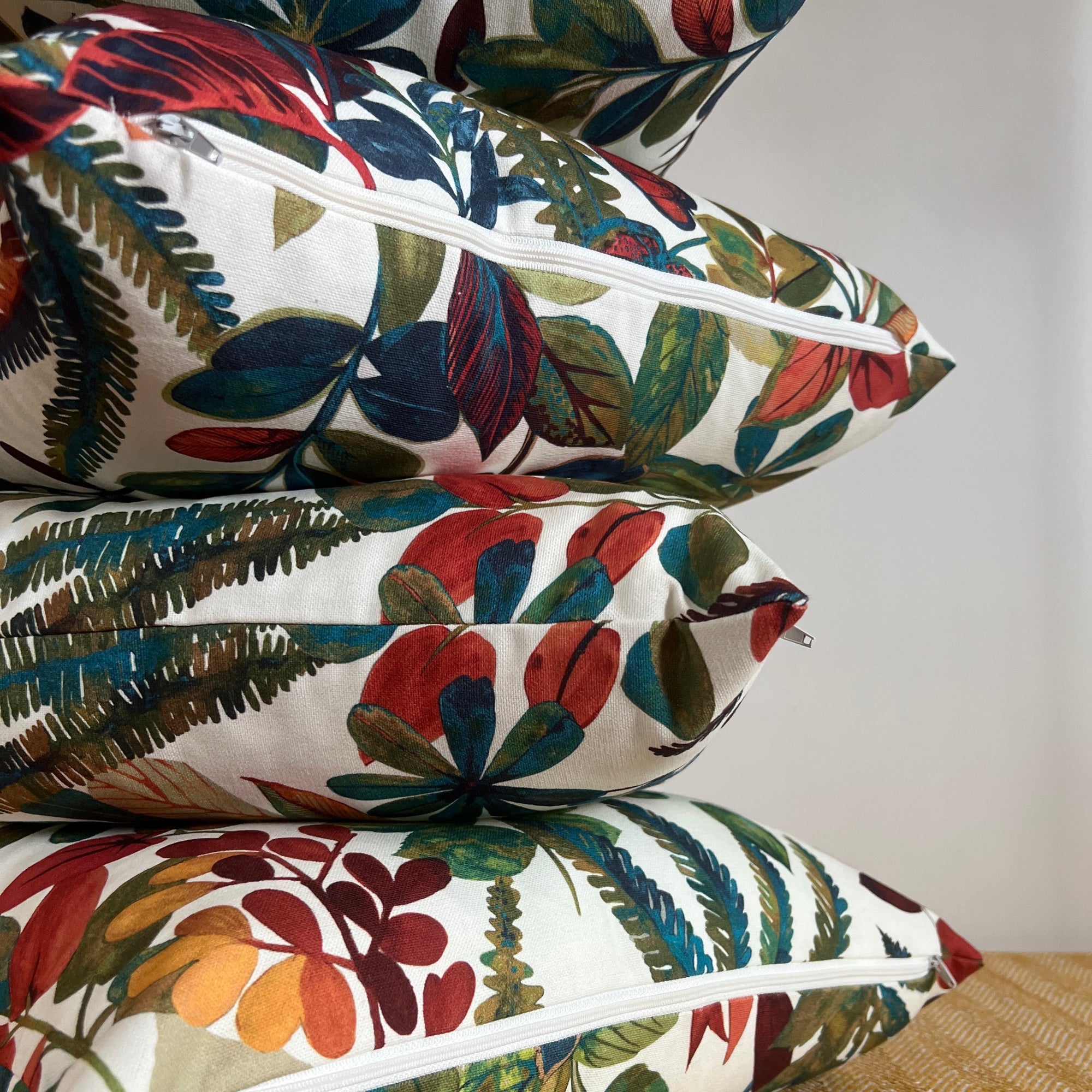 Autumn leaves cotton throw cushion