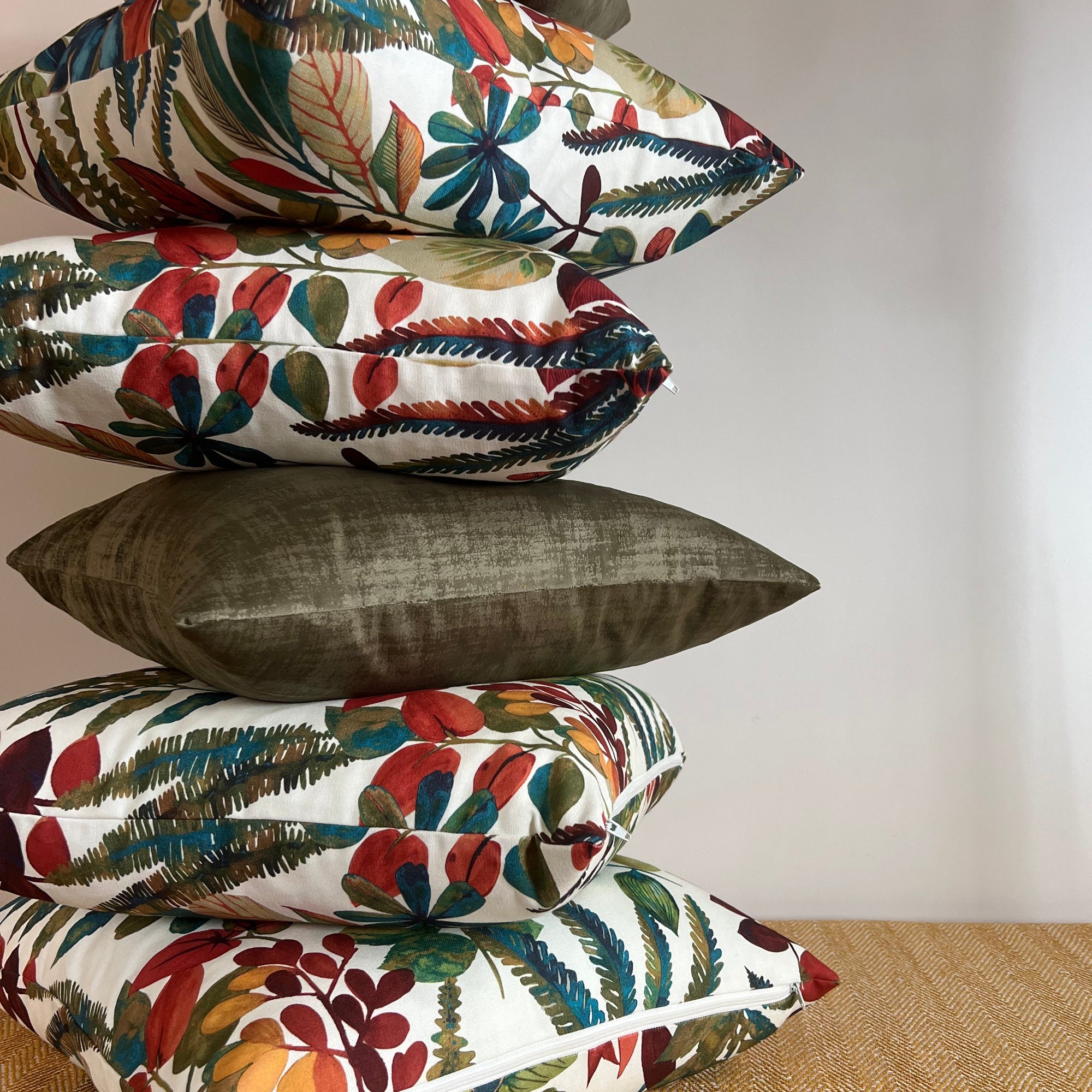 Autumn leaves cotton throw cushion