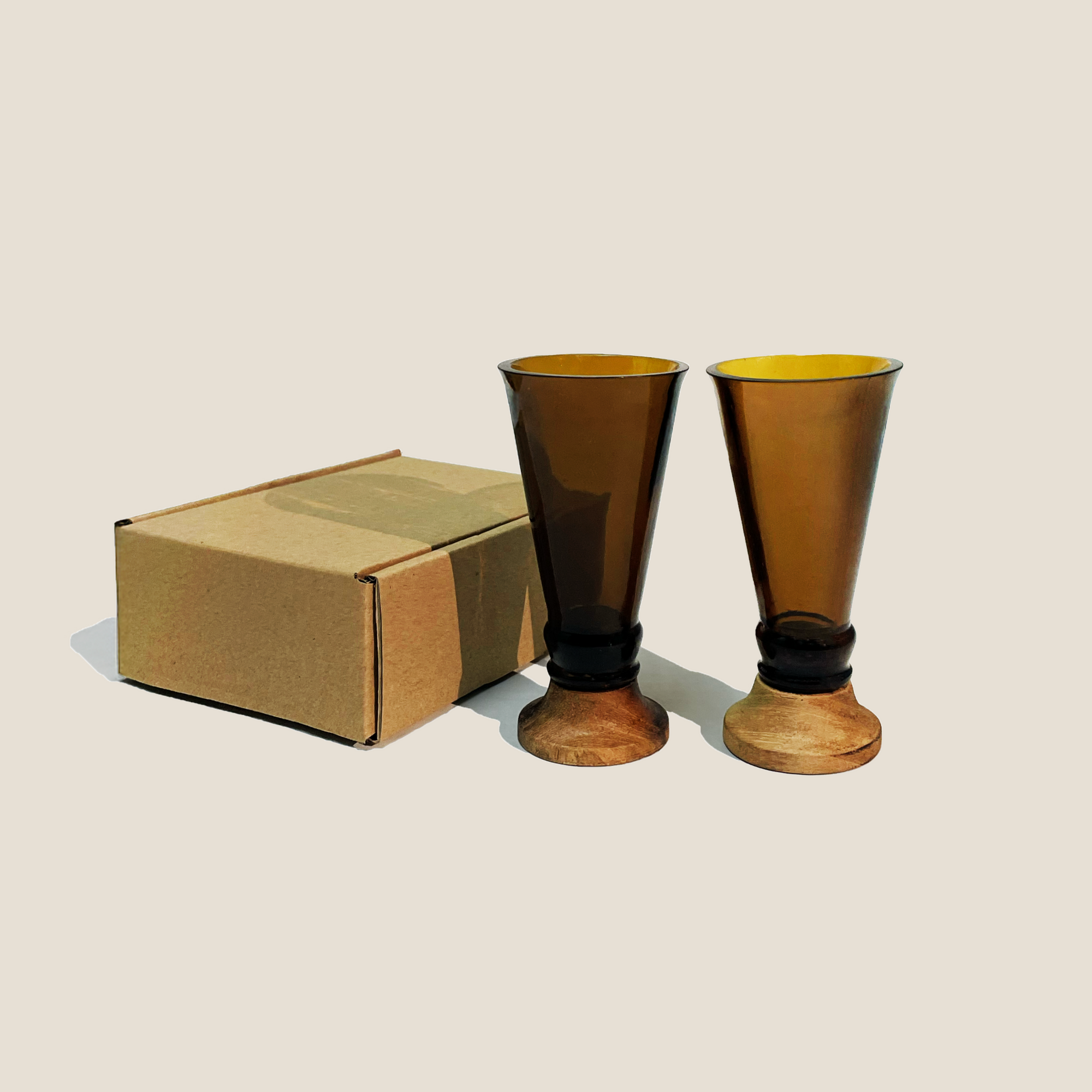 Amber Glass Shooters (Set of Two)-2